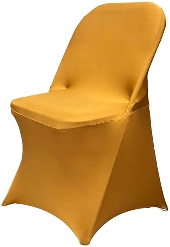 HAINARverS Stretch Spandex Folding Chair Covers, Gold, 30 PCS by HAINARverS
