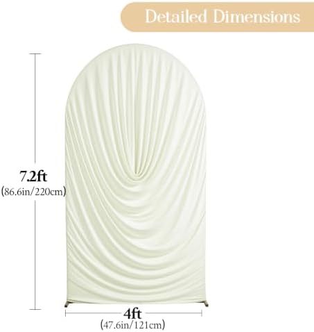 Ivory Draped Arch Cover - 7.2FT Drape Arch Backdrop Cover - Image 4