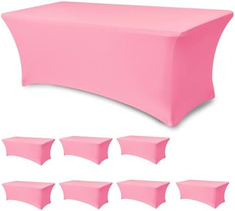 Spandex Table Cloths for 6 foot Rectangle Tables-Fitted Stretch Table Cover by Enjoyidea