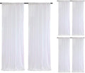 SoarDream White Iridescent Sequin Backdrop Curtains 6 Pieces 2ft x 8ft Sequin Fabric Backdrop Glitter Drapes Baby Shower Background Christmas Party Decoration by SoarDream