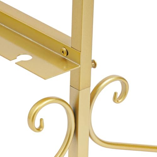 Champagne Tower Stand, 5-Tier Metal Champagne Flutes Display Stand Champagne Wall Holder for Party Champagne Rack Shelf Wine Glass Rack Hold 40 Glasses with Swivel Casters (Gold) - Image 7