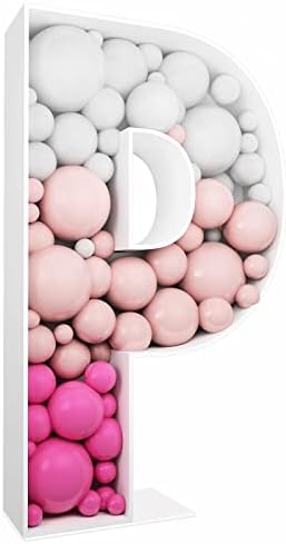 3FT DIY Mosaic Balloon Letter P Frame, Fillable Party Backdrop Decor by JW+Passion+-+Premium+Quality%2C+Made+With+Passion
