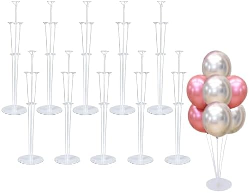 Balloon Stand Kit For Table - 10 Sets Balloon Sticks with Base For Birthday Graduation Party Decorations by Unknown
