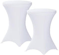 Fixwal 2 Pack Cocktail Tablecloth Bar Top Table Covers Round White Spandex by Fixwal