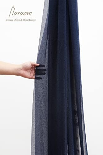 Floroom Wedding Arch Draping Fabric 2 Panels 20Ft Navy Blue Chiffon Fabric Drapes Arbor Drapery Wedding Ceremony Reception Swag Decorations - Image 6
