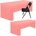 Smiry 2 Pack Spandex Open Back Tablecloth,Elastic Fitted Stretch Tablecloth for 6FT Rectangle Tables,Waterproof Washable Table Cover Skirt for Wedding, Banquet & Parties (Coral Red, 72Lx30Wx30H Inch) by Smiry