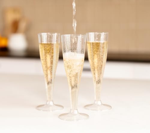 Prestee Disposable Champagne Flutes, 4.5 oz Plastic Champagne Glasses - Image 5