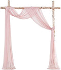 Floroom Wedding Arch Draping Fabric 2 Panels 20Ft Dusty Rose Chiffon Fabric Drapes Arbor Drapery Wedding Ceremony Reception Swag Decorations by Floroom