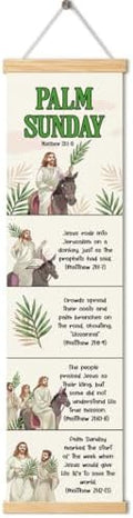 Bible Lesson, Palm Sunday Poster, Bible Posters for Kids Classroom, Inspirational Christian Posters, Sunday School Decorations for Classroom, Family Hanging of Scripture and Words Decorations 08 by Unknown