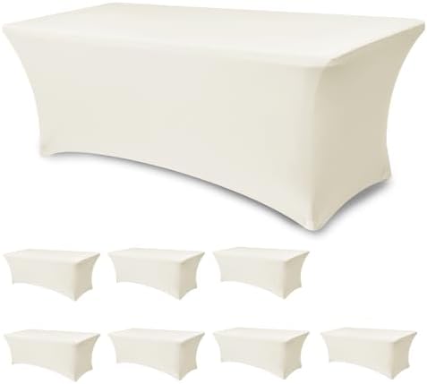 Spandex Table Cloths for 6 foot Rectangle Tables-Fitted Stretch Table Cover by Enjoyidea