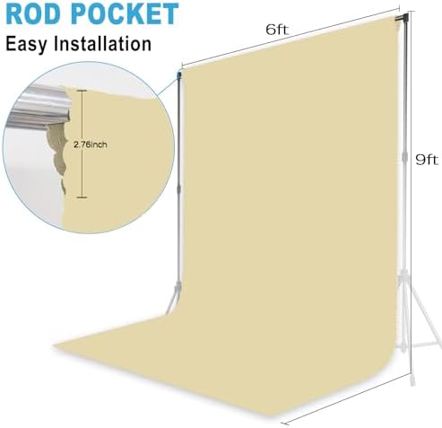 Tan Photography Backdrop for Photoshoot, Fabric, 6x9 FT - Image 6