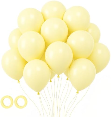Voircoloria 105pcs Pastel Yellow Party Latex Balloons, 12inch by Voircoloria