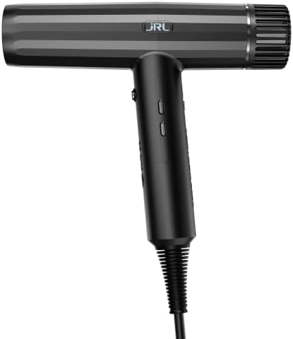 JRL Forte Pro Dryer - Professional Hair Blow Dryer with Diffuser w/Ionic Generator to Help Reduce Drying Time, Frizz and Static - Fast Hair Dryer w/ 3 Temperature Settings and Speed Settings (Black) by JRL
