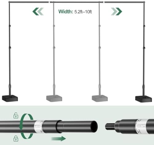 EMART 10x7ft Adjustable Backdrop Stand with Heavy Duty Water Tank Base - Image 5