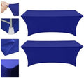 Eurmax USA 2-Pack Rectangular Fitted Spandex Table Covers 6ft Tablecloth Wedding Event Patio Table Decorations Stretch Table Cover for 6ft Folding Table (Navy Blue) by Eurmax