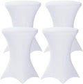 Fixwal 4 Pack Cocktail Tablecloth Bar Top Table Covers Round White Spandex by Fixwal
