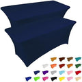 IVAPUPU 2 Pack 4FT Table Cloth for Rectangular Spandex Jean Blue Cover by IVAPUPU