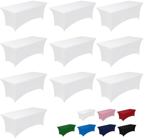 Pureegg Spandex Tablecloth 6ft 10 Pack White by Pureegg