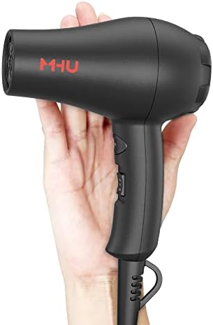 Professional Mini Travel Hair Dryer for RV 1000 Watts Ceramic Ionic Blow Dryer for Kids Plus Concentrator, Black - Image 3