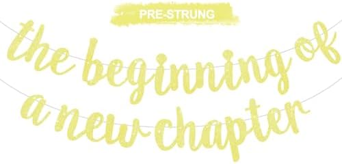 BEISHIDA Yellow Pre-Strung Glitter The Beginning of A New Chapter Banner by Beishida