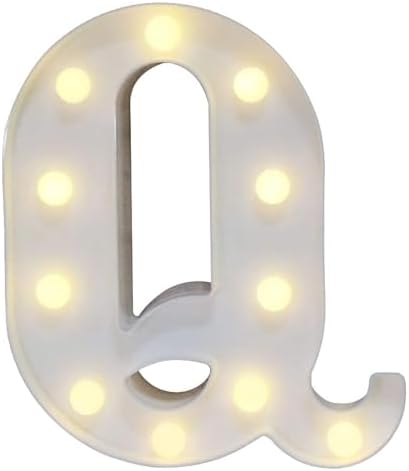 Pooqla LED Marquee Letter Lights Sign, Light Up Alphabet Letter for Home Party Wedding Decoration Q by Pooqla