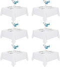 Fitable 6 Pack White Square Tablecloths 70x70 Inch for 2-4 Ft Tables by Fitable