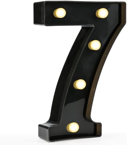 Pooqla Black Light Up Numbers 7, 7th Birthday Decorations for Boys by Pooqla