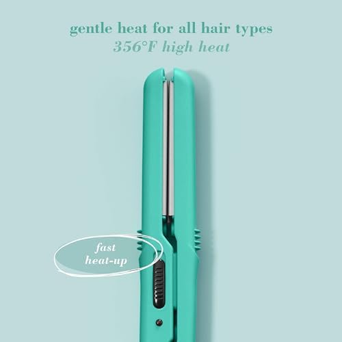 Conair Mini 1/2-inch Ceramic Flat Iron; Perfect for On-The-Go Styling, Turquoise - Image 3