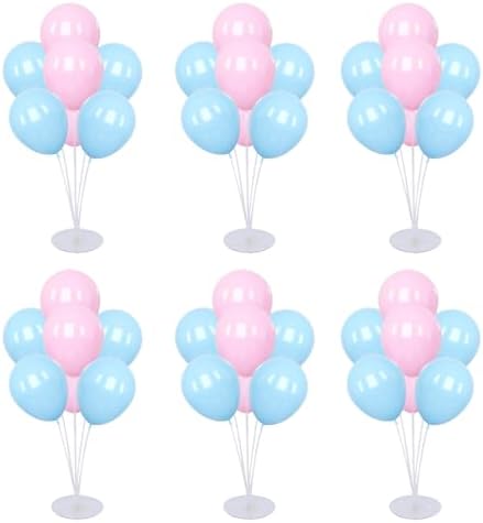 6 Set Balloon Stand Kit for Table Centerpieces With Balloon and Base Party Decorations for Birthday Wedding Retirement Graduation Baby Shower (Blue and Pink) by Unknown