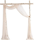Floroom Wedding Arch Draping Fabric 2 Panels 20Ft Nude Chiffon Fabric Drapes Arbor Drapery Wedding Ceremony Reception Swag Decorations by Floroom