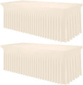 Smiry 2 Pack Spandex Elastic Fitted Table Cloth Skirt for 8FT Table by Smiry