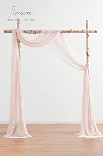 Floroom Wedding Arch Draping Fabric 2 Panels 20Ft Blush Chiffon Fabric Drapes Arbor Drapery Wedding Ceremony Reception Swag Decorations - Image 2