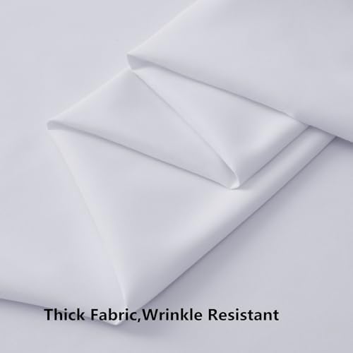 20 ft x 10 ft Thick White Backdrop Curtain for Wedding Parties, 4 Panels White Polyester Wedding Backdrop Drapes for Party Birthday Backdrop Photography Home Decorations - Image 3