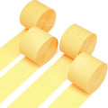 PartyWoo Light Yellow Crepe Paper 4pcs 328 FT Pale Pastel Yellow Streamers by PartyWoo