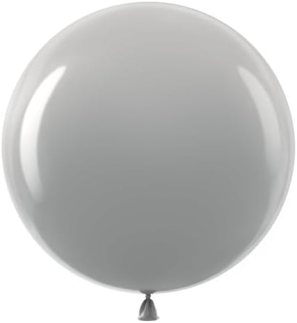 Bezente Gray Giant Latex Round Balloons 36 Inch 8 Pack by Bezente