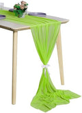 Pack of 20 Chiffon Table Runners 29 x 120 Inch, 10FT Long - Parrot Green by MDS