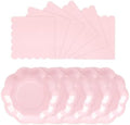 100 PCS Pink Paper Plates and Napkins Set, Tableware Set Include 7 inch Scalloped Pink Paper Plates and Napkins Serves 50 for Baby Shower, Bridal shower，Wedding, Birthday, Mother Day by Unknown