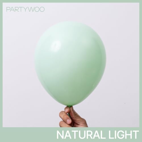 PartyWoo Light Green Balloons 50pcs Mint Pastel Peppermin Green Color - Image 2