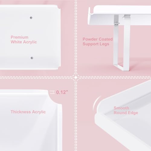 Bakzon 3 Pieces Cupcake Stand Holder, White Acrylic Dessert Table Display Set with Iron Support Legs for Birthday Candy Bar Décor Weddings, Parties Events - Image 5