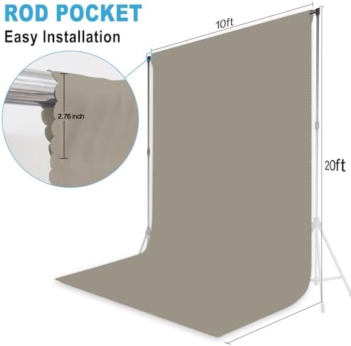 Grey Photography Backdrop for Photoshoot, Fabric, 10x20 FT - Image 2