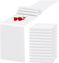 12 Pack White Satin Table Runner 12 x 108 Inch Long Premium Table Runners for Wedding Party Events Decoration, Birthday Parties, Banquets Decorations, Graduations, Engagements by YMHPRIDE
