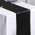 SiinvdaBZX 12 Pcs Black Satin Table Runner 12 x 108 inches Long by SiinvdaBZX