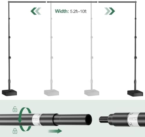 EMART 10x8.5ft Adjustable Backdrop Stand with Heavy Duty Water Tank Base - Image 5