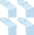 SiinvdaBZX 4 Pcs Light Blue Satin Table Runner 12 x 108 inches Long by SiinvdaBZX
