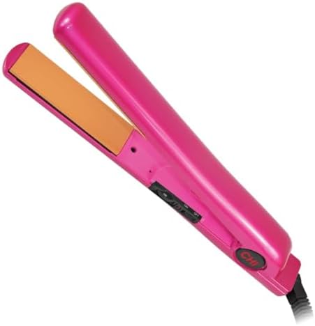 CHI Tourmaline Ceramic Flat Iron Hair Straightener 1", Pure Pink 1" Plates by FaroukSystemsInc