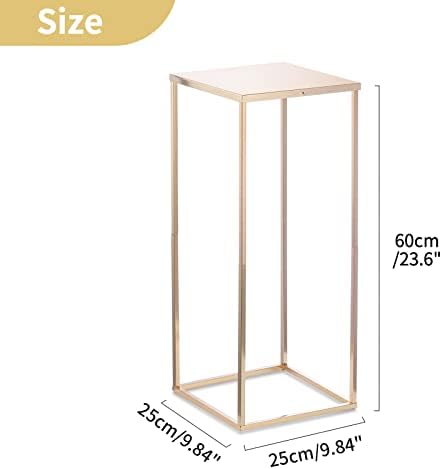 NUPTIO Gold Vases Wedding Centerpieces, Geometric Stand, 23.6" Tall, 2 Pcs - Image 5