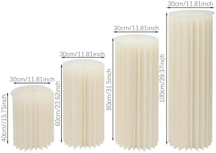 4 PCS Cylinder Stands for Party, Foldable Pedestal Stand for Parties Paper Pillars Cylinder Stands, Cake Stand White Cylinder Cardboard for Birthday Wedding Party Decoration - Image 4