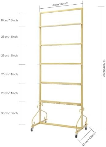 Champagne Tower Stand, 5-Tier Metal Champagne Flutes Display Stand Champagne Wall Holder for Party Champagne Rack Shelf Wine Glass Rack Hold 40 Glasses with Swivel Casters (Gold) - Image 2