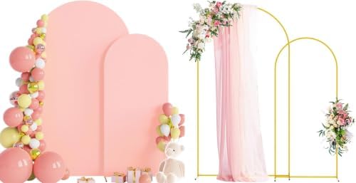 Wokceer Arch Backdrop Stand and Cover Set of 2, 7.2FT,6FT Arch with Cover by Wokceer