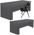 Smiry 2 Pack Spandex Open Back Tablecloth,Elastic Fitted Stretch Tablecloth for 6FT Rectangle Tables,Waterproof Washable Table Cover Skirt for Wedding, Banquet & Parties (Dark Grey, 72Lx30Wx30H Inch) by Smiry